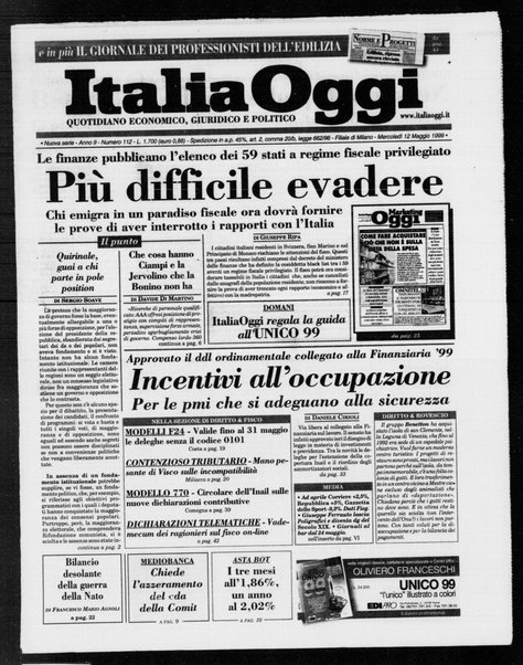 Italia oggi : quotidiano di economia finanza e politica